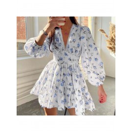 Women's Elegant Lace V-Neck Short Dress with Fitted Bodice & Flared - Mid-Length Wedding Guest Dress, Prom Dress, Special Occasion Outfit - Machine Washable (No underwire for)