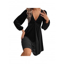 Women's Elegant Sleeveless (not long) mini dress - Solid Color Loose Fit Party Wedding Guest Dress, Roostertail Formal Evening Gown for Prom, Cocktail Party, Year-Round Special Occasions - Dress for full mobility & easy maintenance