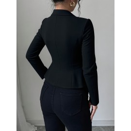 Spring and Autumn new fashion temperament elegant commuting versatile buttons ladies blazer tops