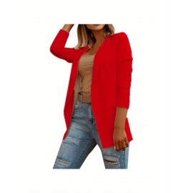 Women'S Slim Fit Solid Color Blazer - Chic Long Sleeve Single-Button Jacket, Lightweight All-Season Versatile Office & Casual Wear, Versatile Fashion | Chic Blazer | Lightweight Jacket