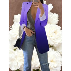 Women's Loose-Fit Full-Length Cardigan Jacket with Front Button Closure - Long Sleeve Blouse for work, Business & Casual Outfits | Single-Breasted Coat (Machine Washable Outerwear, OL Suit Essential)