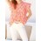 Women'S Summer Sleeveless V-Neck Tank Top - Vibrant Orange & White All-Over Print Loose Fit Flowy Shirt with Ruffled Hem, Lightweight Breathable Casual Blouse for Beach, Spring Summer Fall Layering, Versatile Everyday & Semi-Formal Wear, Seasonal Wardrobe Staple, Flowy Fabric, Blouse For Women Dressy Casual, Beautiful Blouse For Women, Elegant Blouse For Women, Women Top And Blouse, Blouse For Women, Top For Women
