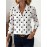 Women's Elegant Collar Long Sleeve Shirt - Classic Button- Blouse with Spring/Summer Short to Medium Sleeve styling (Machine Washable) - Elegant Special Line Collection for Office, Semi-Formal & Casual Wear - Non- Top