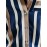 Women's Elegant Blue/Beige/Navy Striped Long Sleeve Shirt Jacket - Structured Collar Blazer, Wrinkle-Resistant Machine-Washable Polyester-like Top for, Semi-Formal & Casual Wear, Vertical Striped Tailoring (No Dry Clean)