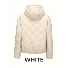 Women'S Fitted Hooded Coat with Pockets | Adjustable Drawstring Hood, Lightweight and Comfortable, Solid Color, Ideal for Autumn and Winter